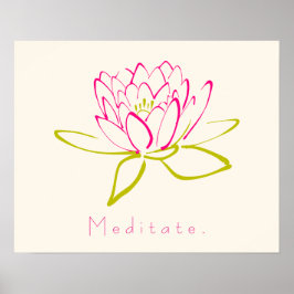 Pôster Meditar. Flor de Lotus
