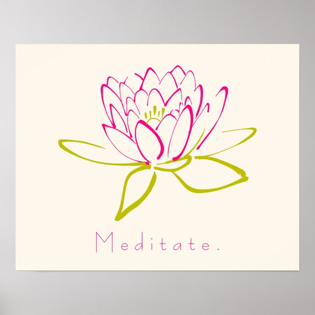 Pôster Meditar. Flor de Lotus (Frente)