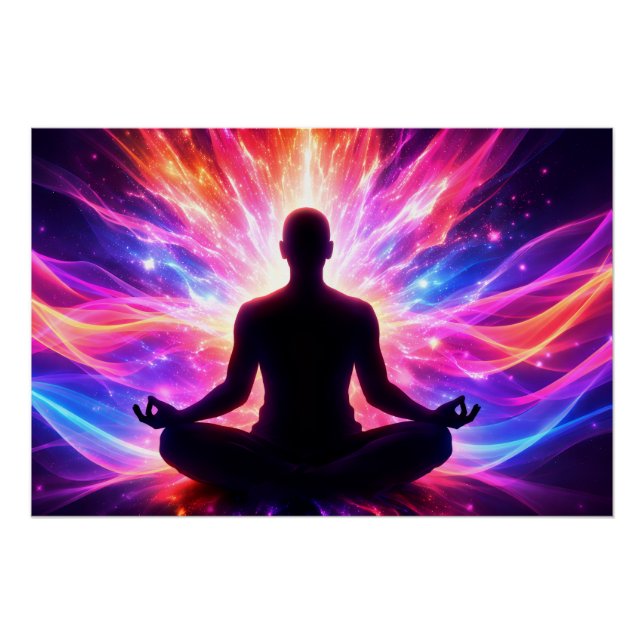 Pôster Meditation Chakra Glossy Poster Spiritual Art (Frente)