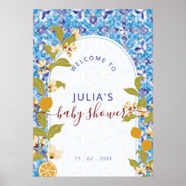 Poster Mediterranean Lemon Amalfi Coast Baby Shower