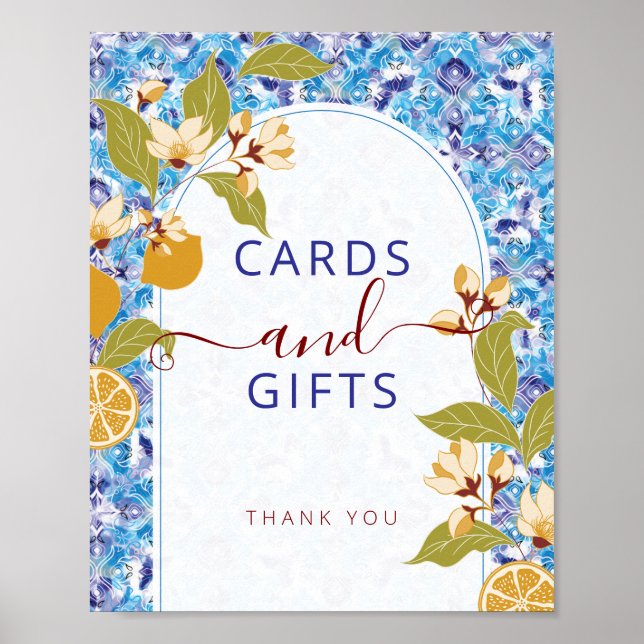 Poster Mediterranean Lemon Amalfi Coast Baby Shower (Frente)