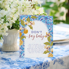 Poster Mediterranean Lemon Amalfi Coast Baby Shower