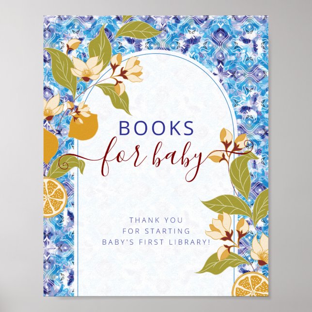 Poster Mediterranean Lemon Amalfi Coast Baby Shower (Frente)