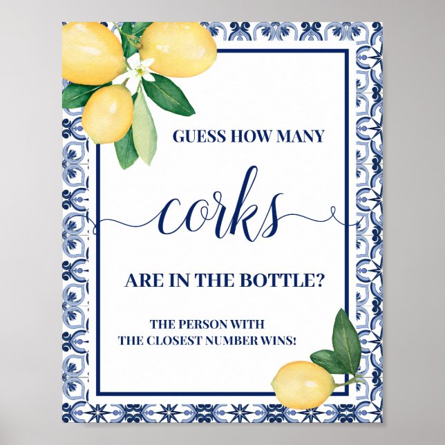 Poster Mediterrâneo adivinha quantos jogos de Chá do Cork (Frente)