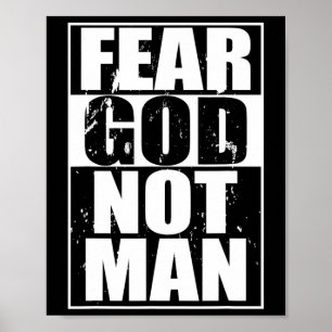 Poster Medo Deus Não Homem Legal Presente Cristão no Dia