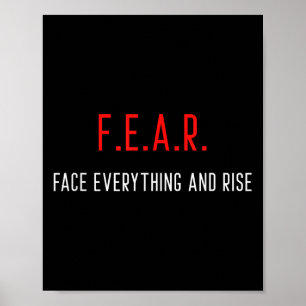 Poster Medo Enfrentar Tudo E Aumentar A Motivação Inspira