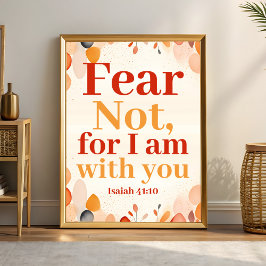 Poster Medo não, porque estou com você, Arte Cristã Boho