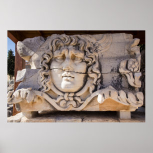 Poster Medusa Carving At Greek Ruins
