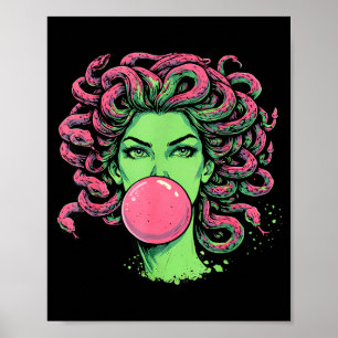 Poster Medusa chiclete mito grego cobra cabelo