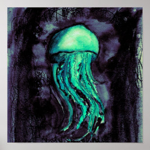 Pôster Medusa da aguarela da cerceta