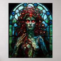 Medusa - Estilo de Tiffany da Janela de Vidro Este
