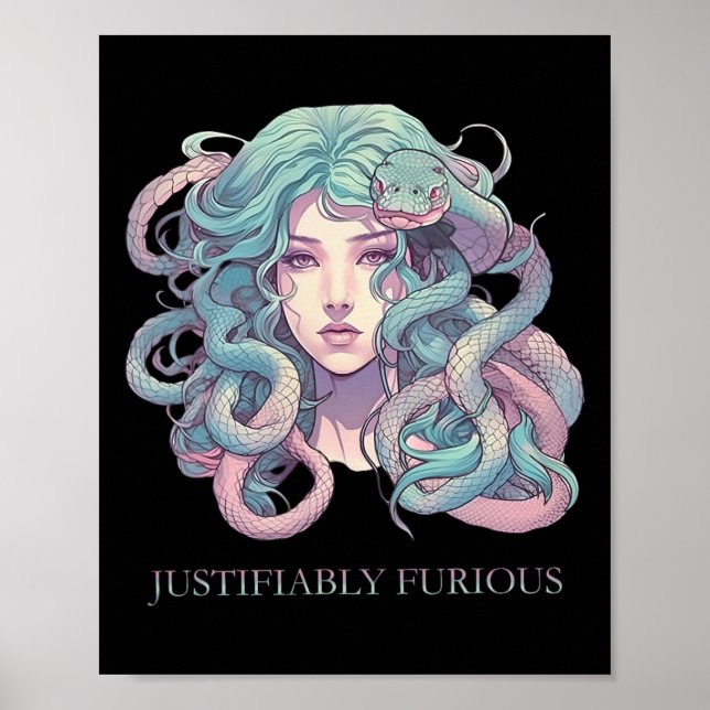 Poster Medusa Justificadamente Furiosa Mitologia Grega Fe (Frente)
