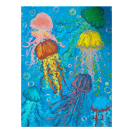 Pôster medusa, oceano, mar