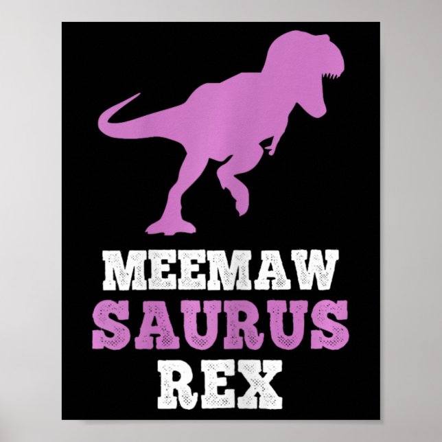Poster Meemaw-saurus Rex Dino Dinosaur Meemawsaurus Funny (Frente)