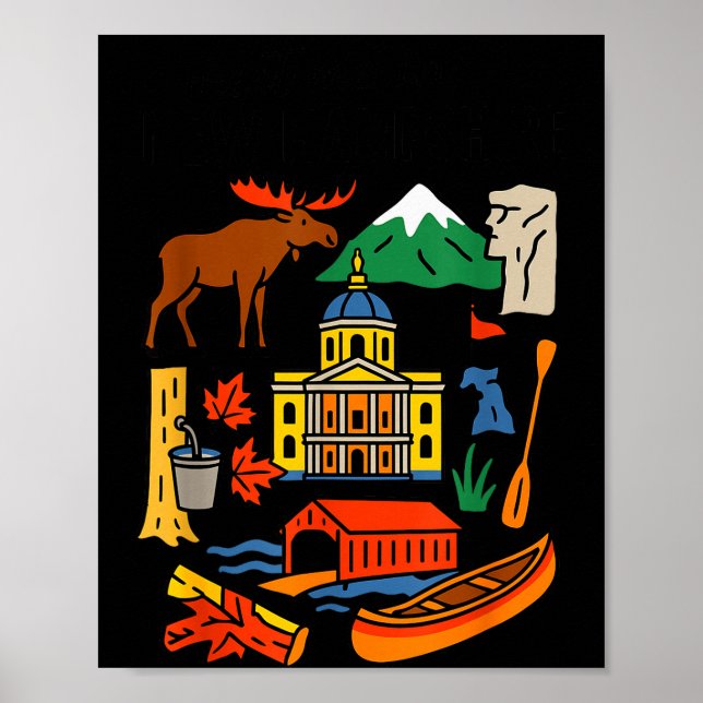 Poster Meet Me In New Hampshire - Cute Us State Travel Re (Frente)