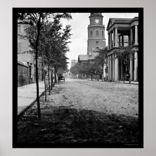 Poster Meeting Street em Charleston, SC 1865