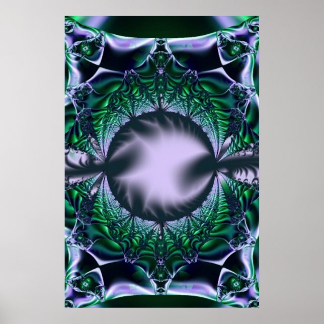 Poster Meg | Arte frontal verde e azul (Frente)