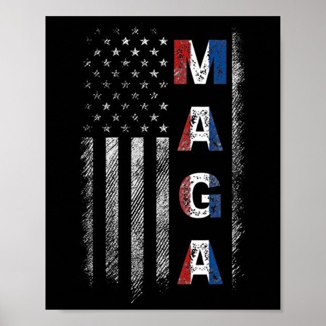 Poster Mega Trump 2024 US Flag American (Frente)