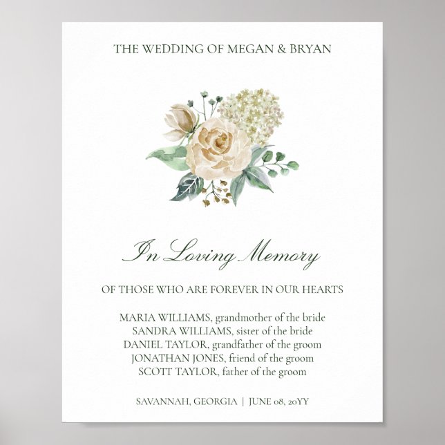 Poster Megan No Amor Memorial Wedding Sign (Frente)