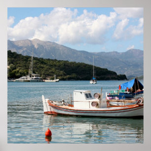 Pôster Meganissi, praça da ilha grega