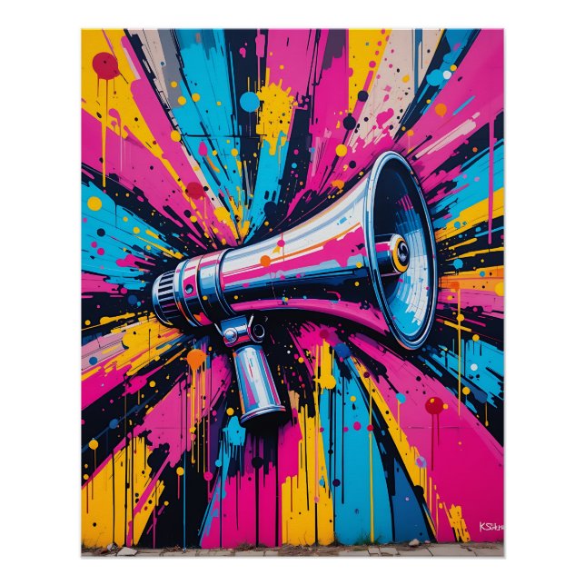 Pôster Megaphone Madness: Bold Street Art Energy (Frente)
