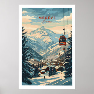 Poster Megève Wall Art Print - France 1