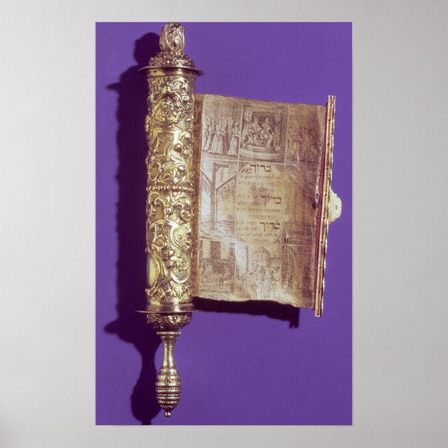 Poster Megillah num caso prateado, Viena, c.1715 (Frente)