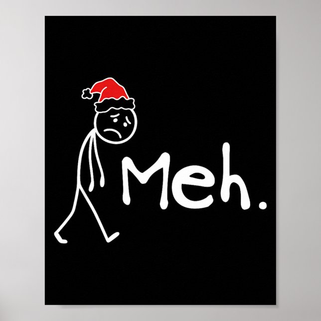 Poster Meh. Funny Christmas Introvert  (Frente)