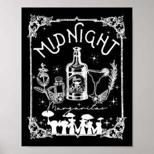 Poster Meia-Noite Margaritas Prática Tee Halloween