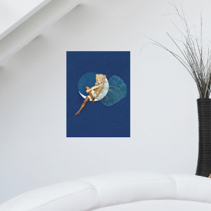 Poster Meias de Fada Azul Bonito Vintage Lua Azul