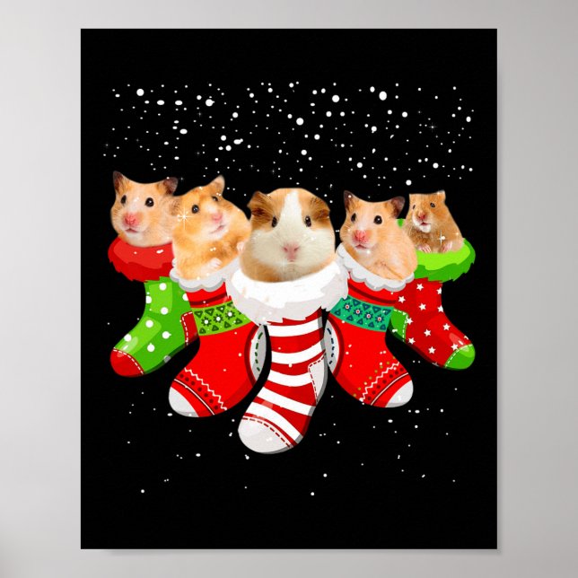 Poster Meias De Natal De Hamster Dons De Xmas Engraçados  (Frente)