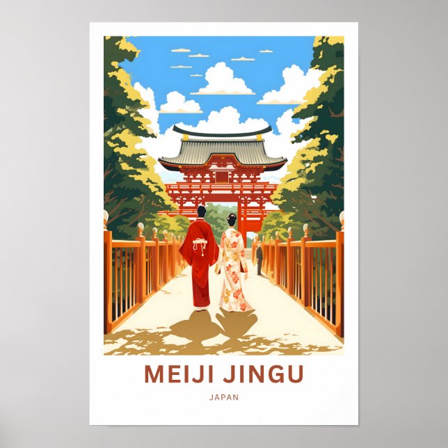 Poster Meiji Jingu Japan Travel Print (Frente)