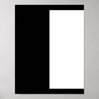 Poster meio branco meio preto, meio preto meio branco