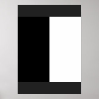 Poster meio branco meio preto, meio preto meio branco