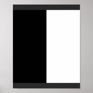 Poster meio branco meio preto, meio preto meio branco