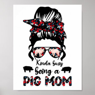 Poster Meio Ocupado Sendo Uma Mãe De Porco, Porco Floral 