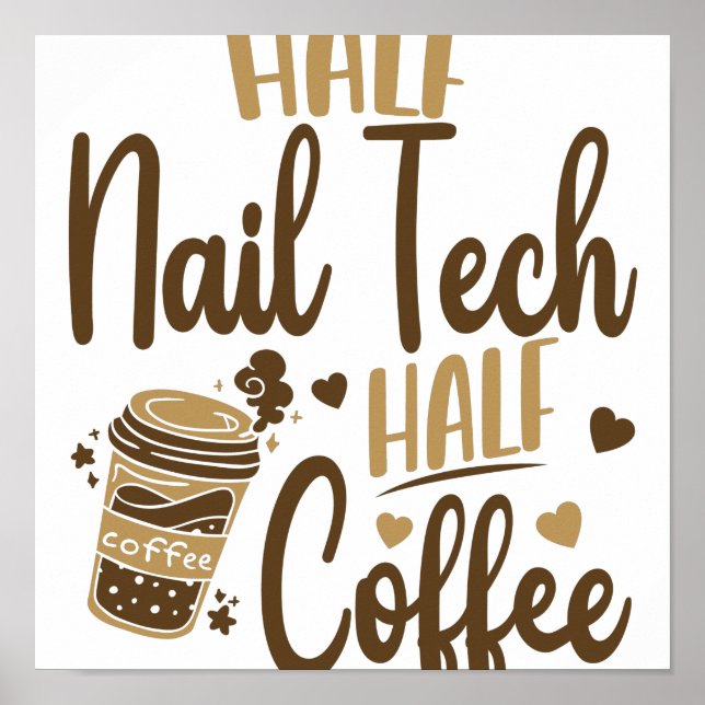 Poster Meio Pun De Café De Tecnologia Nail Para Nail (Frente)