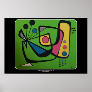 Pôster "Meio século 4" numérico abstrato moderno em a