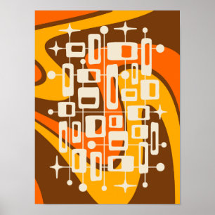 Poster Meio século Atômica moderno