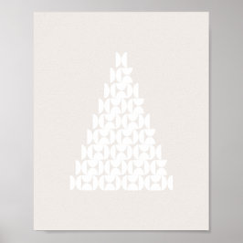 Poster Meio século de Árvore de Natal Moderno Beige White