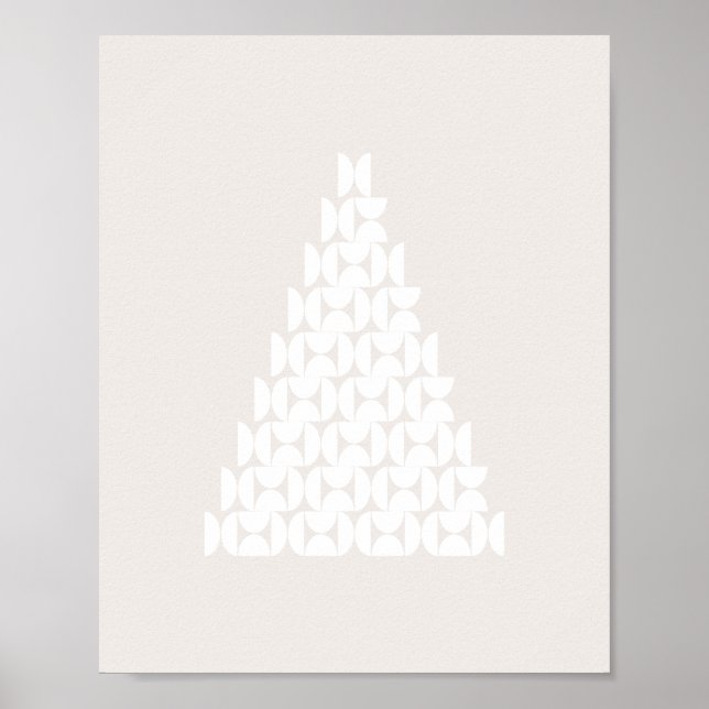 Poster Meio século de Árvore de Natal Moderno Beige White (Frente)