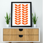 Poster Meio século de Buchas de Flor Laranja Estilado Mod<br><div class="desc">Este meio século de poster moderno apresenta folhas de laranja num caule e é um design fabuloso a adicionar à decoração da sua casa.</div>