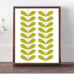 Pôster Meio século de Flores Verde Avocado Moderno<br><div class="desc">Este fabuloso meio século moderno apresenta botões verdes de folha de abacate em um par de pedúnculos. Este é um design básico em uma casa de médio!</div>
