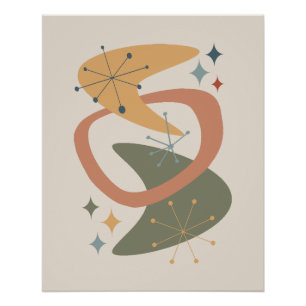 Pôster Meio século de idade atômica 7 amarelo, verde, bro