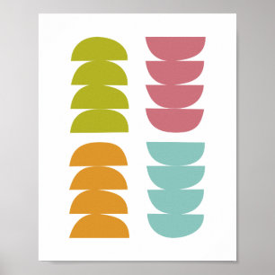 Poster Meio século de Pedras Coloridas, Abstrato Moderno