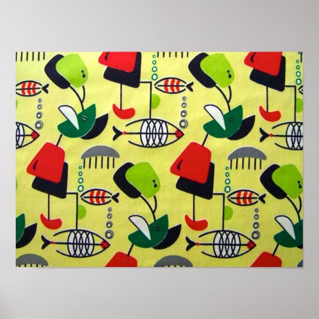 Pôster Meio século de Peixe Atômica Moderno (Frente)