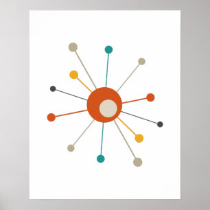 Poster Meio século de Starburst da Era Atômica Moderno