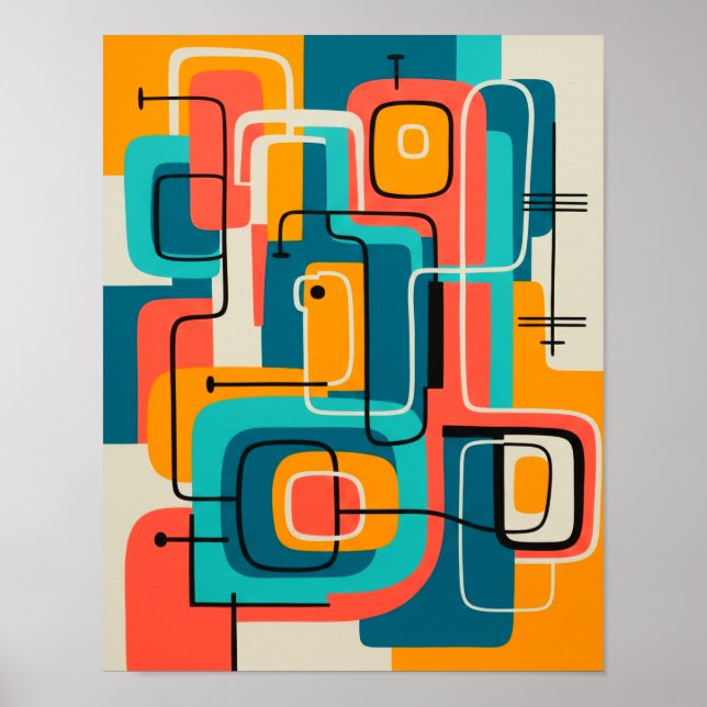 Poster Meio século Modern Abstrato Art (Frente)