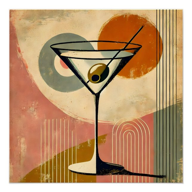 Pôster Meio século Modern Art Martini (Frente)