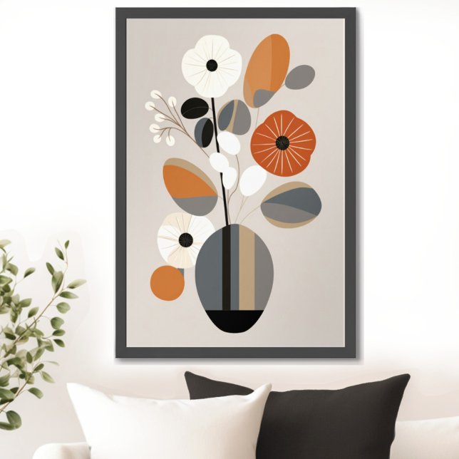 Poster Meio século Modern Floral (Transform your space with the timeless beauty of mid century modern floral art print. )